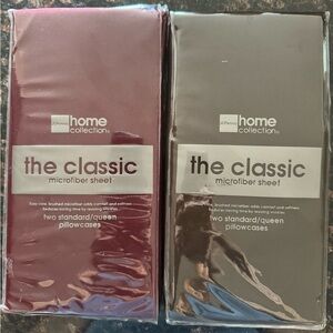 Queen microfiber pillowcase. 1 set is Merlot the other set is Brown